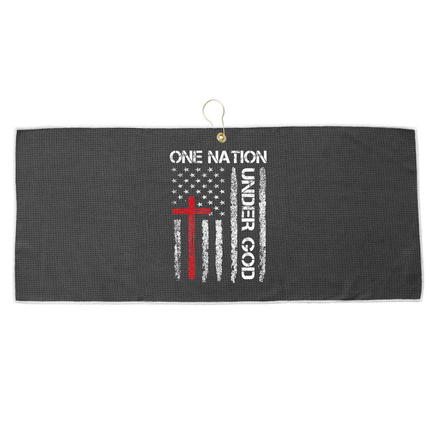 Christian USA Flag Christian Faith Family Large Microfiber Waffle Golf Towel