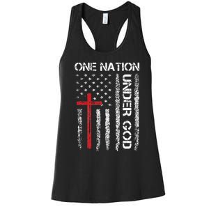 Christian USA Flag Christian Faith Family Women's Racerback Tank