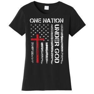 Christian USA Flag Christian Faith Family Women's T-Shirt