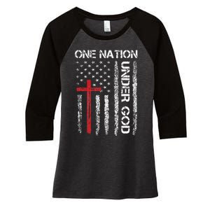 Christian USA Flag Christian Faith Family Women's Tri-Blend 3/4-Sleeve Raglan Shirt