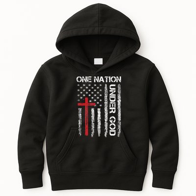 Christian USA Flag Christian Faith Family Kids Hoodie