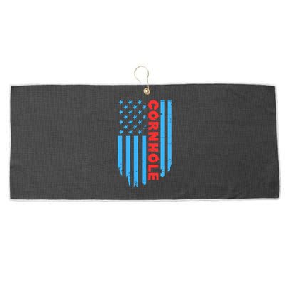 Cornhole Us Flag Large Microfiber Waffle Golf Towel