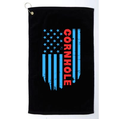 Cornhole Us Flag Platinum Collection Golf Towel