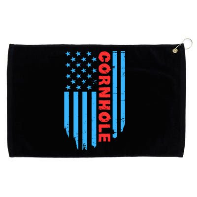 Cornhole Us Flag Grommeted Golf Towel