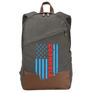 Cornhole Us Flag Cotton Canvas Backpack