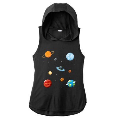 Cosmos Universe Galaxy Planets Earth Solar System Astronaut Meaningful Gift Ladies PosiCharge Tri-Blend Wicking Draft Hoodie Tank