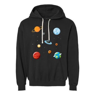 Cosmos Universe Galaxy Planets Earth Solar System Astronaut Meaningful Gift Garment-Dyed Fleece Hoodie