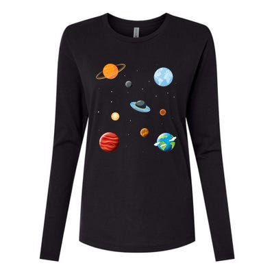 Cosmos Universe Galaxy Planets Earth Solar System Astronaut Meaningful Gift Womens Cotton Relaxed Long Sleeve T-Shirt