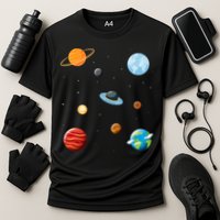 Cosmos Universe Galaxy Planets Earth Solar System Astronaut Meaningful Gift Cooling Performance Crew T-Shirt