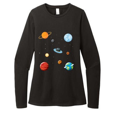 Cosmos Universe Galaxy Planets Earth Solar System Astronaut Meaningful Gift Womens CVC Long Sleeve Shirt