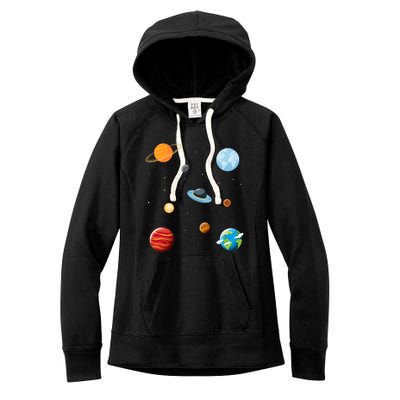 Cosmos Universe Galaxy Planets Earth Solar System Astronaut Meaningful Gift Women's Fleece Hoodie