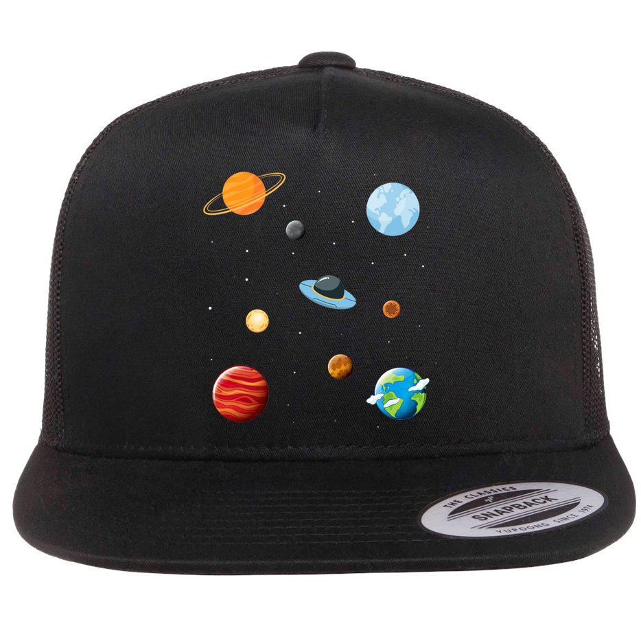 Cosmos Universe Galaxy Planets Earth Solar System Astronaut Meaningful Gift Flat Bill Trucker Hat