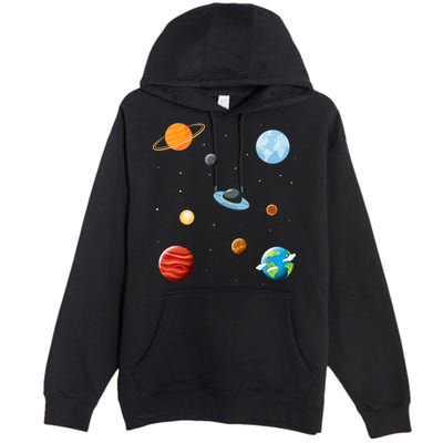 Cosmos Universe Galaxy Planets Earth Solar System Astronaut Meaningful Gift Premium Pullover Hoodie