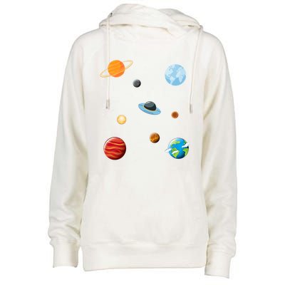 Cosmos Universe Galaxy Planets Earth Solar System Astronaut Meaningful Gift Womens Funnel Neck Pullover Hood