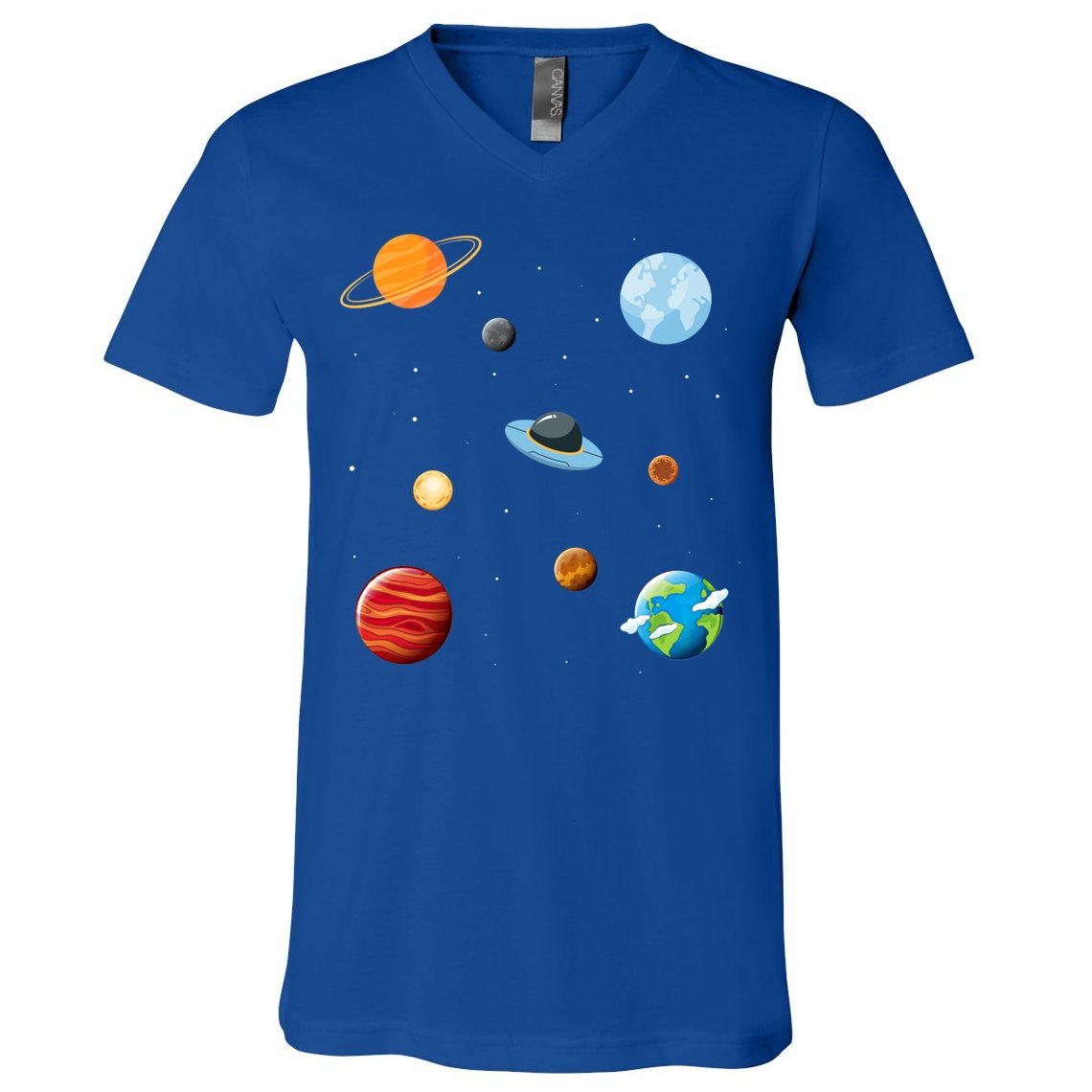 Cosmos Universe Galaxy Planets Earth Solar System Astronaut Meaningful Gift V-Neck T-Shirt