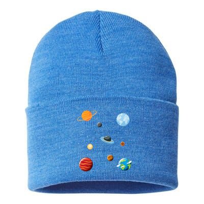 Cosmos Universe Galaxy Planets Earth Solar System Astronaut Meaningful Gift Sustainable Knit Beanie