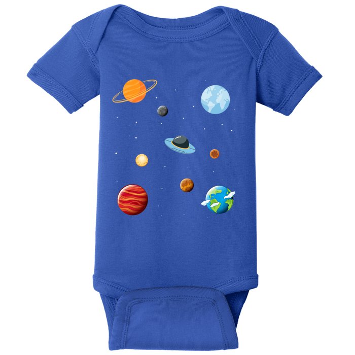 Cosmos Universe Galaxy Planets Earth Solar System Astronaut Meaningful Gift Baby Bodysuit