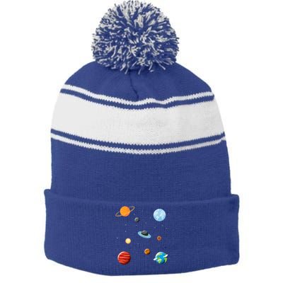 Cosmos Universe Galaxy Planets Earth Solar System Astronaut Meaningful Gift Stripe Pom Pom Beanie