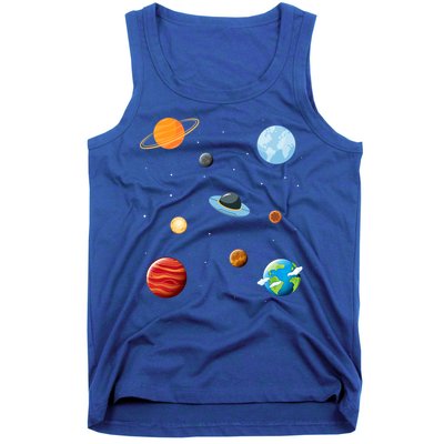 Cosmos Universe Galaxy Planets Earth Solar System Astronaut Meaningful Gift Tank Top