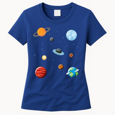 Cosmos Universe Galaxy Planets Earth Solar System Astronaut Meaningful Gift Womens T-Shirt