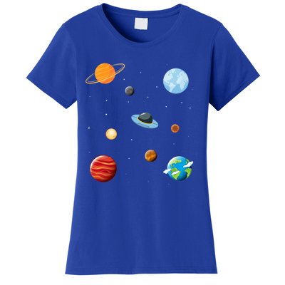 Cosmos Universe Galaxy Planets Earth Solar System Astronaut Meaningful Gift Women's T-Shirt