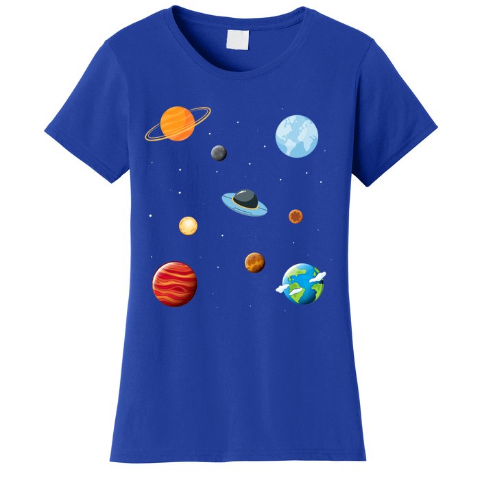 Cosmos Universe Galaxy Planets Earth Solar System Astronaut Meaningful Gift Women's T-Shirt