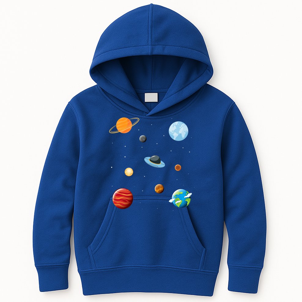 Cosmos Universe Galaxy Planets Earth Solar System Astronaut Meaningful Gift Kids Hoodie