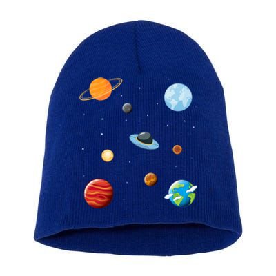 Cosmos Universe Galaxy Planets Earth Solar System Astronaut Meaningful Gift Short Acrylic Beanie