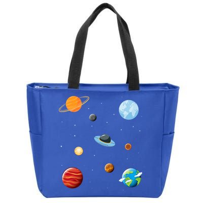 Cosmos Universe Galaxy Planets Earth Solar System Astronaut Meaningful Gift Zip Tote Bag