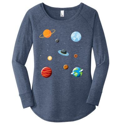 Cosmos Universe Galaxy Planets Earth Solar System Astronaut Meaningful Gift Women's Perfect Tri Tunic Long Sleeve Shirt