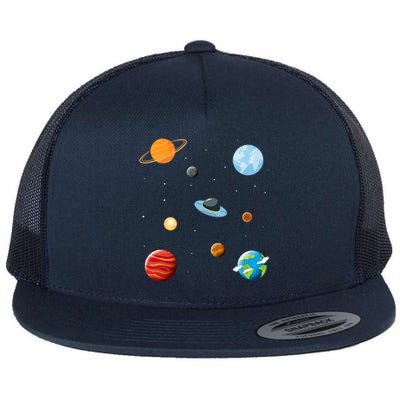 Cosmos Universe Galaxy Planets Earth Solar System Astronaut Meaningful Gift Flat Bill Trucker Hat