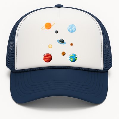 Cosmos Universe Galaxy Planets Earth Solar System Astronaut Meaningful Gift Trucker Hat