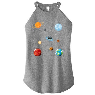 Cosmos Universe Galaxy Planets Earth Solar System Astronaut Meaningful Gift Women's Perfect Tri Rocker Tank