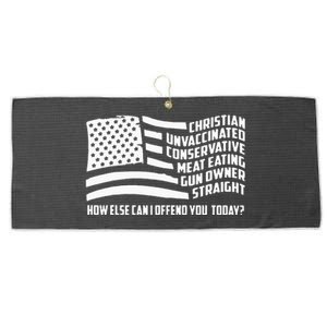 Christian Unvaccinated ... How Else Can I Offend You Today Large Microfiber Waffle Golf Towel