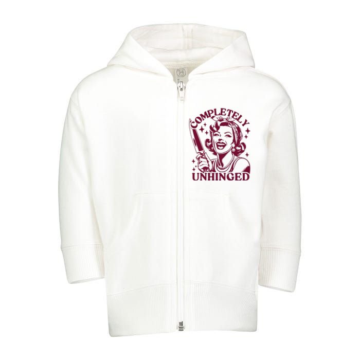 Completely Unhinged Housewife Vintage Toddler Zip Fleece Hoodie