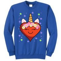 Cute Unicorn Heart Valentines Day Design Gift Sweatshirt