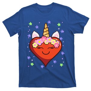 Cute Unicorn Heart Valentines Day Design Gift T-Shirt