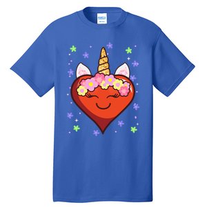 Cute Unicorn Heart Valentines Day Design Gift Tall T-Shirt