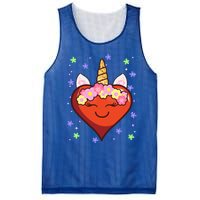 Cute Unicorn Heart Valentines Day Design Gift Mesh Reversible Basketball Jersey Tank