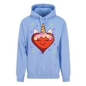 Cute Unicorn Heart Valentines Day Design Gift Unisex Surf Hoodie