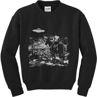 Cowboy Ufo Howdy Partner Cowgirl Western Country Kids Sweatshirt