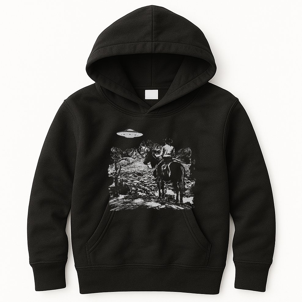 Cowboy Ufo Howdy Partner Cowgirl Western Country Kids Hoodie