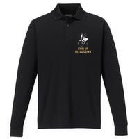 Chin Up Heels Down Equestrian And Horse Riding Performance Long Sleeve Polo