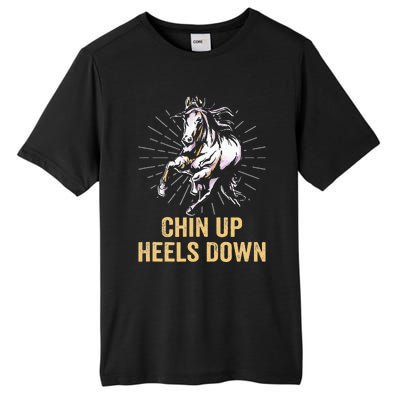 Chin Up Heels Down Equestrian And Horse Riding Tall Fusion ChromaSoft Performance T-Shirt