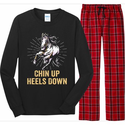 Chin Up Heels Down Equestrian And Horse Riding Long Sleeve Pajama Set