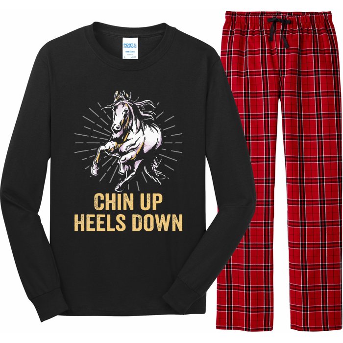 Chin Up Heels Down Equestrian And Horse Riding Long Sleeve Pajama Set