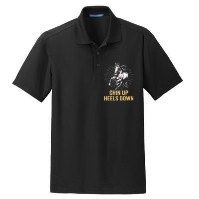 Chin Up Heels Down Equestrian And Horse Riding Dry Zone Grid Polo