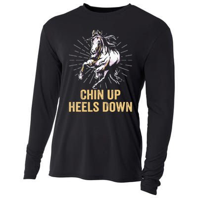 Chin Up Heels Down Equestrian And Horse Riding Cooling Performance Long Sleeve Crew