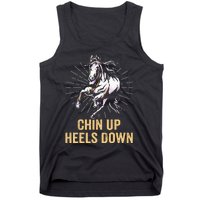 Chin Up Heels Down Equestrian And Horse Riding Tank Top