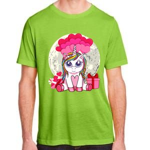 Cute Unicorn Heart Valentines Day Gift Moon Meaningful Gift Adult ChromaSoft Performance T-Shirt